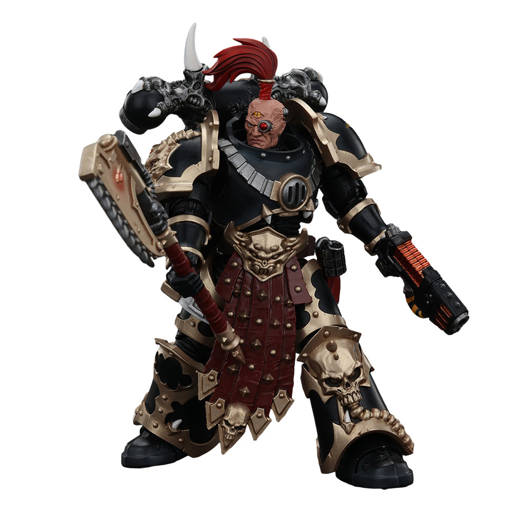 JOYTOY-Warhammer The Horus Heresy 1:18 Action Figure Chaos Space Marines Black Legion Chosen with Plasma Pistol and Power Axe-Collection Model Birthday Gifts