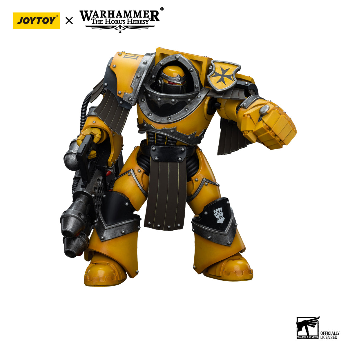 JOYTOY Action Figure 1/18 Imperial Fists Legion Cataphractii Terminator Squad Legion Cataphractii with Heavy Flamer Model Birthday Gifts 