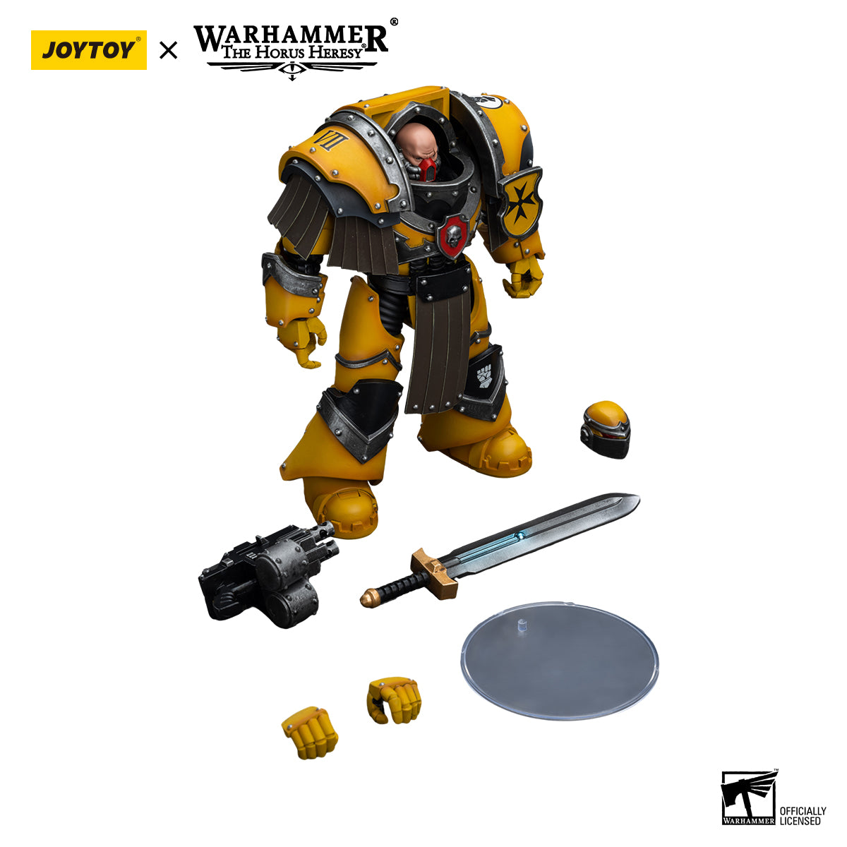 JOYTOY Action Figure 1/18 Imperial Fists Legion Cataphractii Terminator Squad Legion Cataphractii Sergeant with Power Sword Model Birthday Gifts