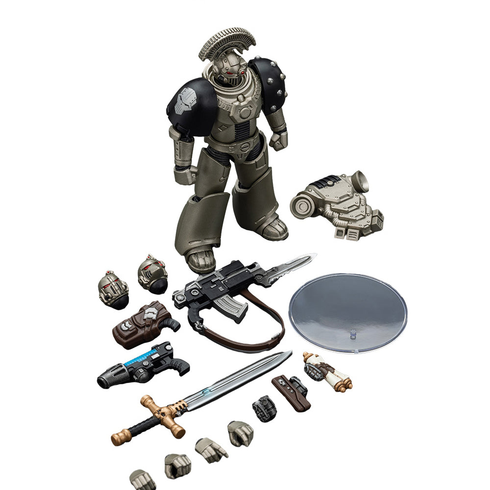 JOYTOY Warhammer The Horus Heresy 1/18 Action Figure-Iron Warriors MKVI Tactical Sergeant with Power Sword and Plasma Pistol Collection Model Birthday Gift