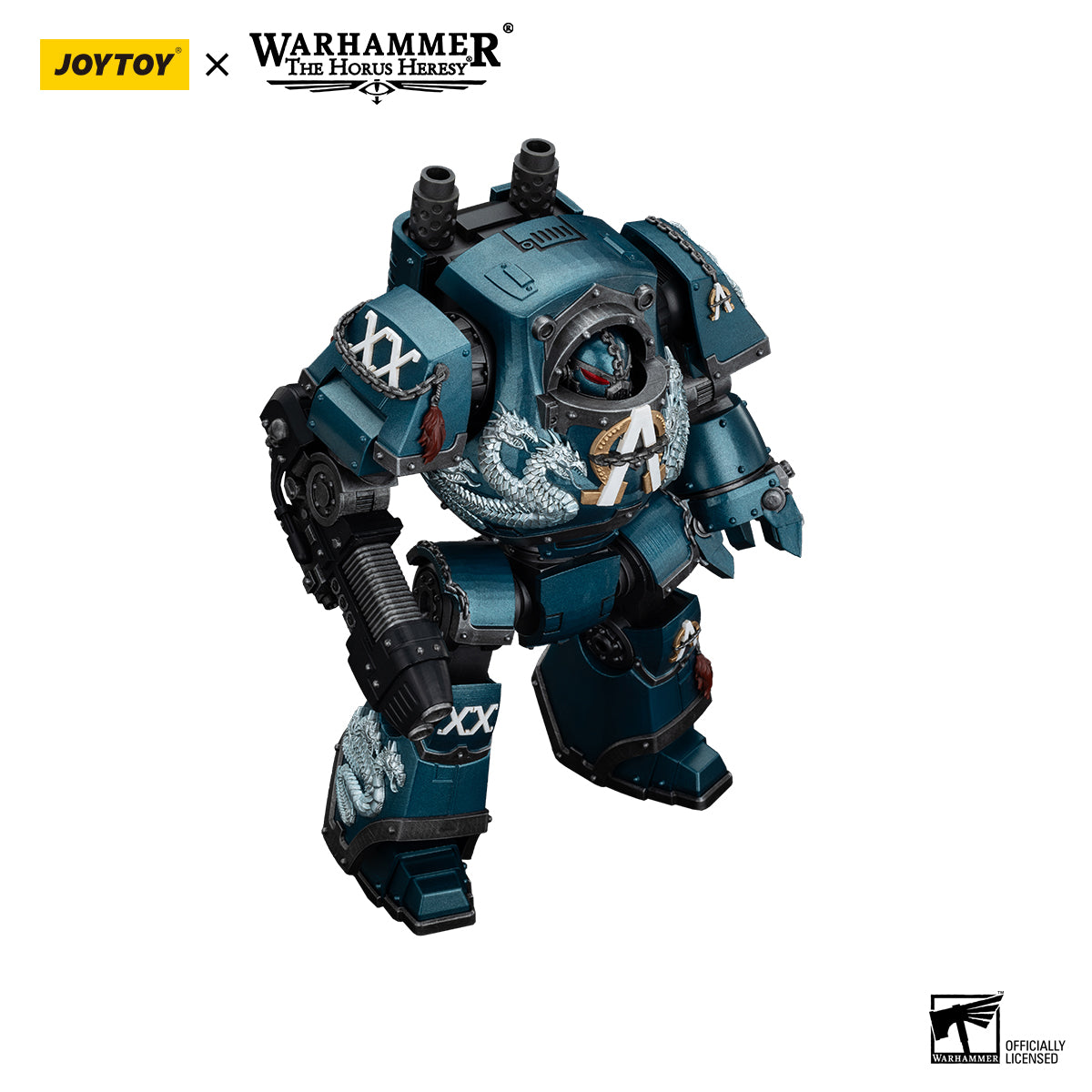JOYTOY Action Figure 1/18 Warhammer The Horus Heresy Alpha Legion Contemptor Dreadnought with Gravis Plasma Cannon 
