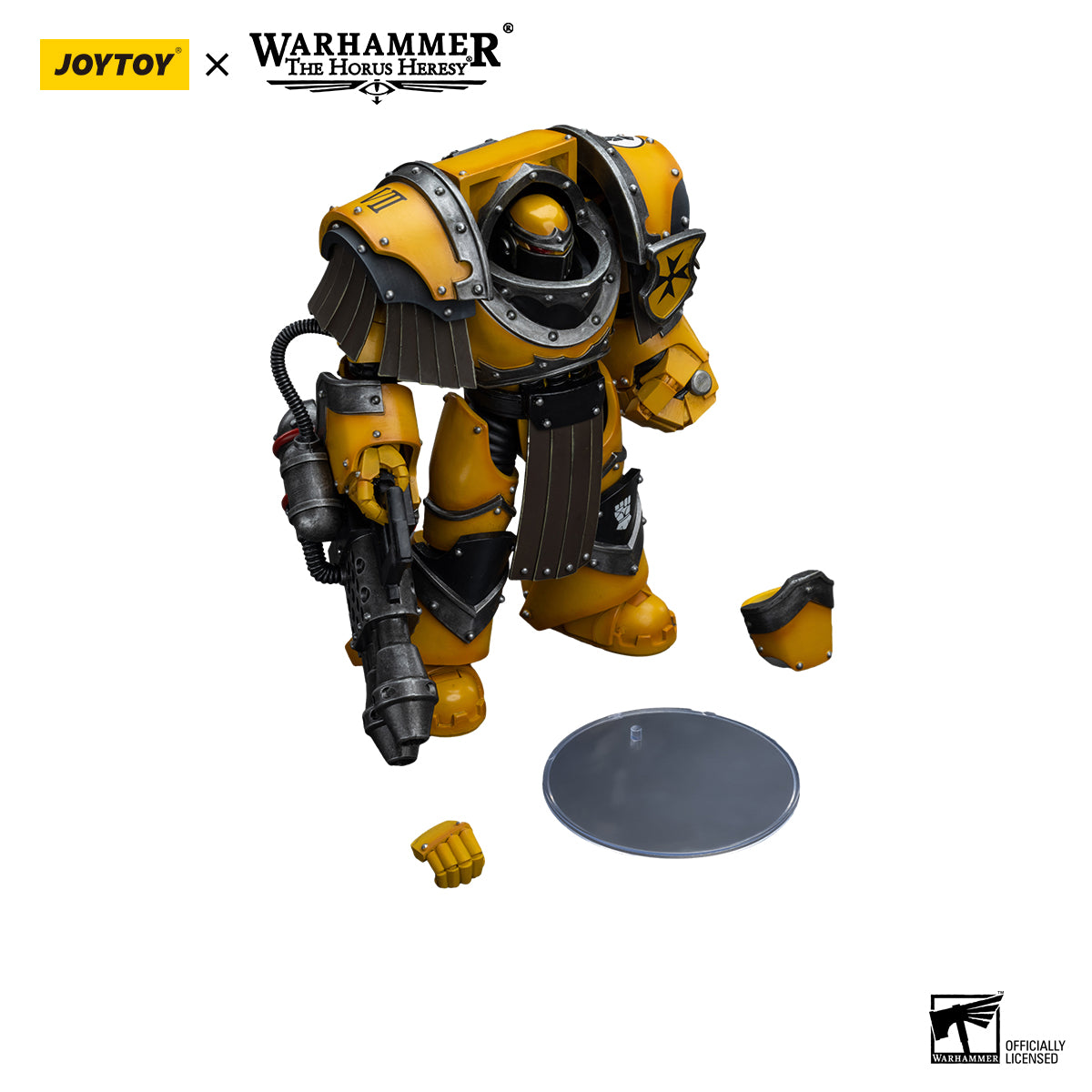 JOYTOY Action Figure 1/18 Imperial Fists Legion Cataphractii Terminator Squad Legion Cataphractii with Heavy Flamer Model Birthday Gifts 