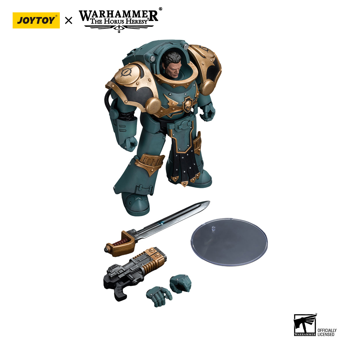 JOYTOY Action Figure 1/18 Sons Of Horus Tartaros Terminator Squad Sergeant With Volkite Charger And Power Sword Model Birthday Gifts 