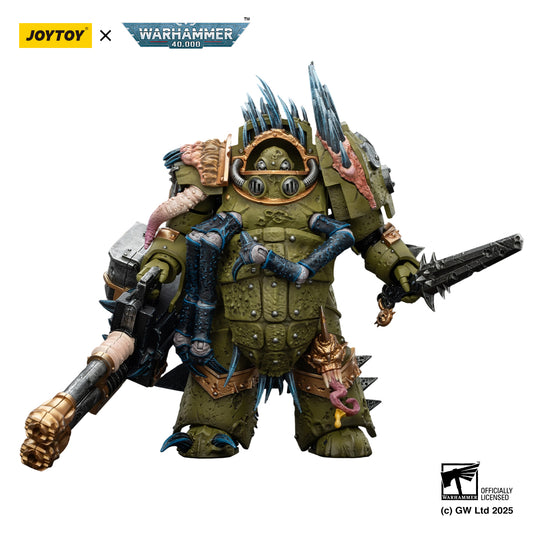 JOYTOY  Warhammer 40k  Action Figure 1/18  Death Guard Blightlord Terminator 1 with Reaper Autocannon and Bubotic Blades Assault Anime Military Model Toys