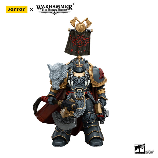 [IN STOCK] JOYTOY Warhammer 40k Action Figure 1/18 Space Wolves Legion Praetor with Power Axe and Combat Shield JT00133