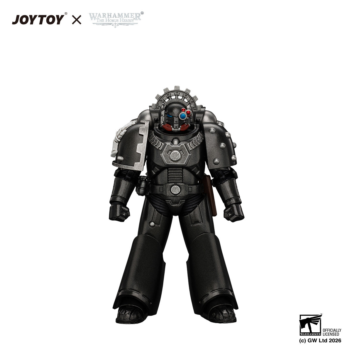 JOYTOY 1/18 Warhammer "The Horus Heresy" Action Figure Iron Hands MkVI Tactical Sergeant with Bolter, Plasma Pistol & Power sword