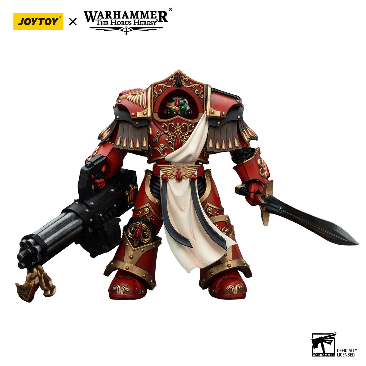 JOYTOY Action Figure 1/18Blood Angels Crimson Paladins Squad Crimson Paladin with Iliastus Assault Cannon Model Birthday Gifts 