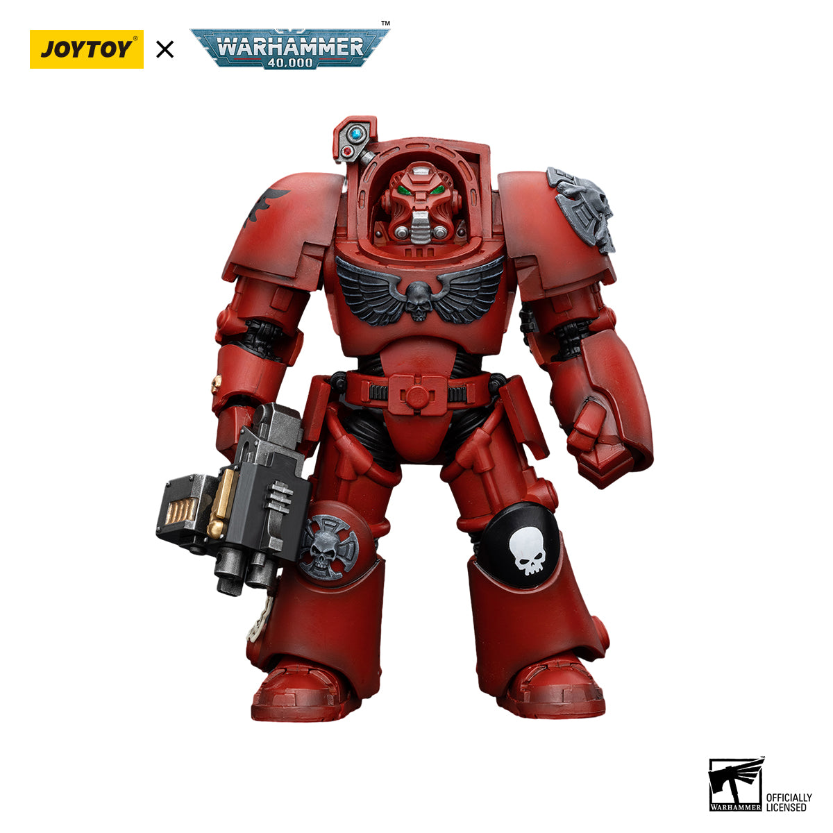 JOYTOY Action Figure 1/18 Blood Angels Terminator Squad Terminator with Storm Bolter Model Birthday Gifts 