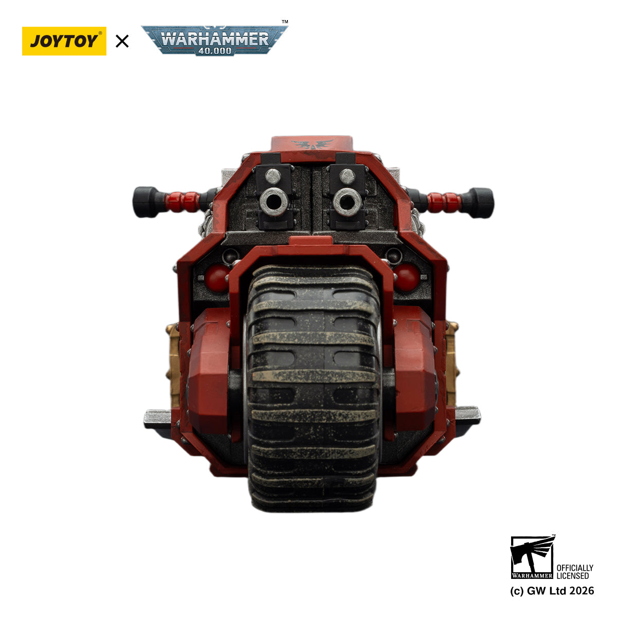 JOYTOY Warhammer 40k Action Figure 1/18 Blood Angels Raider-pattern Combat Bike with twin-linked bolt rifles Anime model toys JT03752