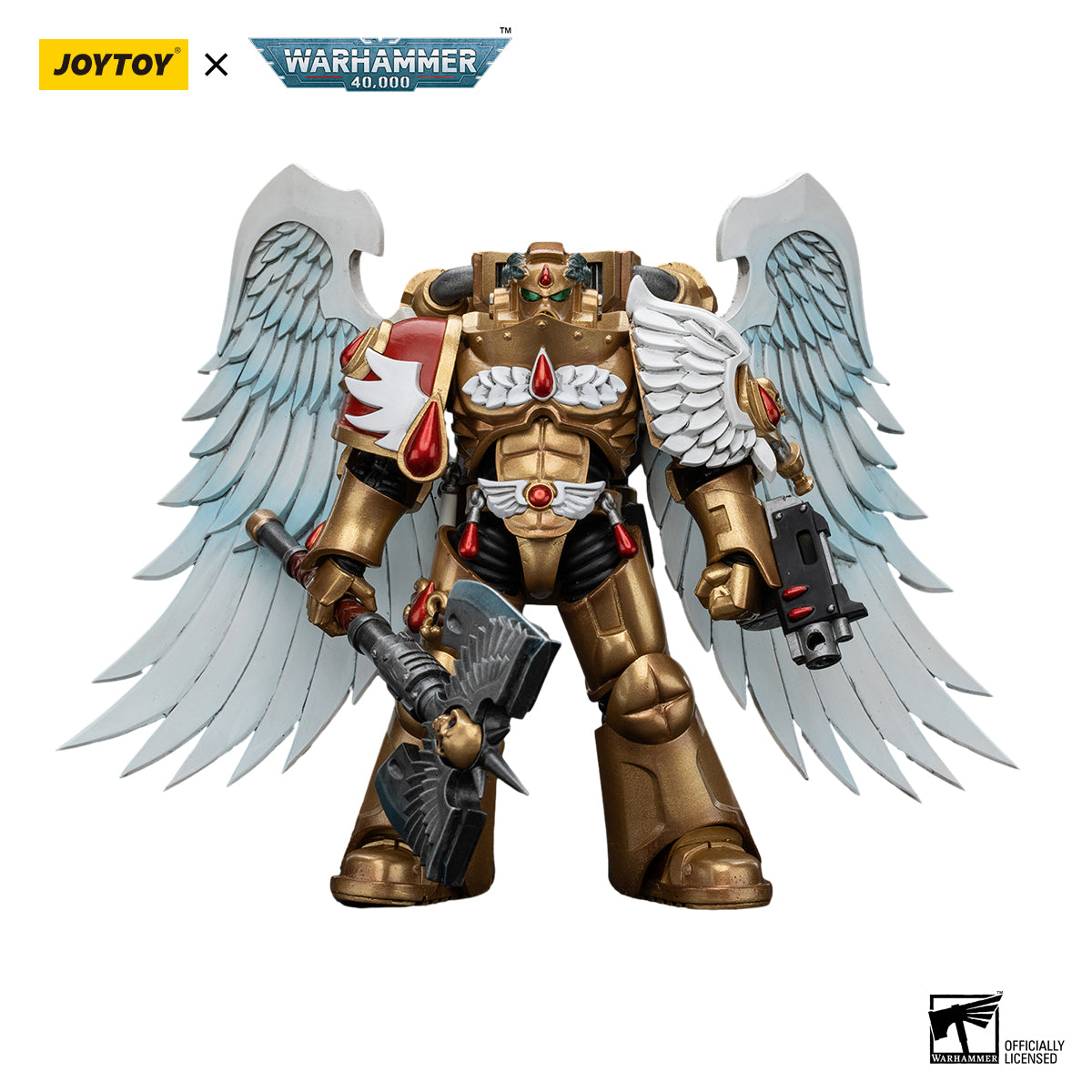 JOYTOY Action Figure 1/18 Blood Angels Sanguinary Guard with Encarmine Ax Model Birthday Gifts 