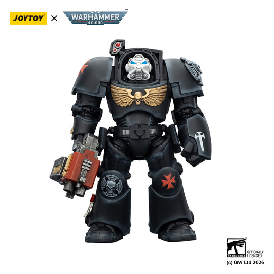 JOYTOY Warhammer 40,000 Action Figure 1/18  BlackTemplars Terminator 2 with Power Fist and Storm Bolter Model Toys JT03103