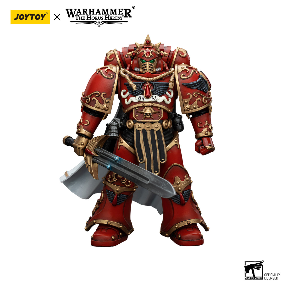 JOYTOY Action Figure 1/18 Blood Angels Legion Praetor with Paragon Blade Model Birthday Gifts 