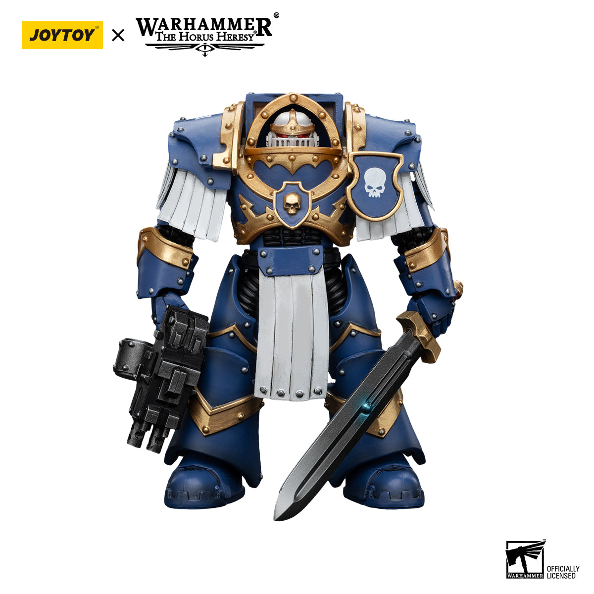JOYTOY Action Figure 1/18 Ultramarines Cataphractii Terminator Squad Sergeant with Power Sword Model Birthday Gifts 