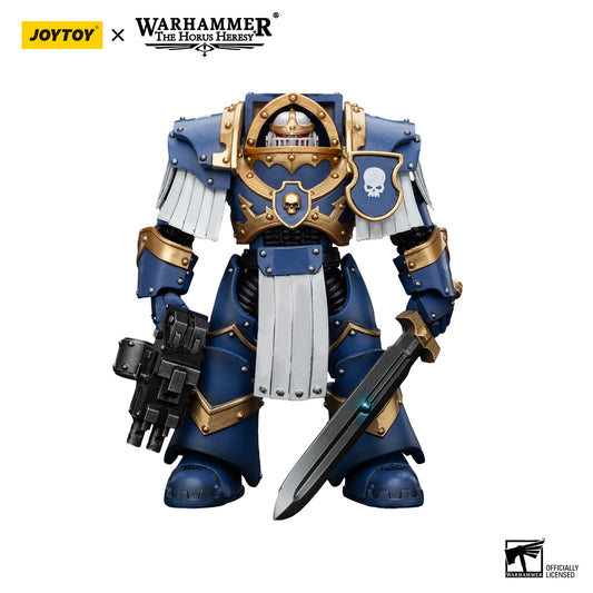 JOYTOY Action Figure 1/18 Ultramarines Cataphractii Terminator Squad Sergeant with Power Sword Model Birthday Gifts 