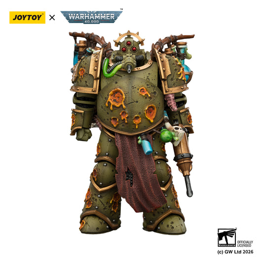 JOYTOY Warhammer 40k Death Guard Biologus Putrifier with Injector Pistol and Hyper Blight Grenades Collection Model Birthday Gifts
