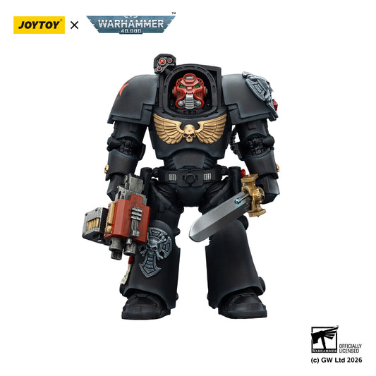 JOYTOY Warhammer 40,000 Black Templars Terminator 1 with Power Sword and Storm Bolter Model Toys JT03097