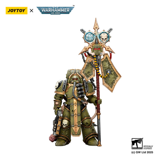 JOYTOY 1/18 Warhammer 40,000  Action Figure Death Guard Plague Marine Icon bearer with Boltgun and Plague knife Collection Model Pre-Order