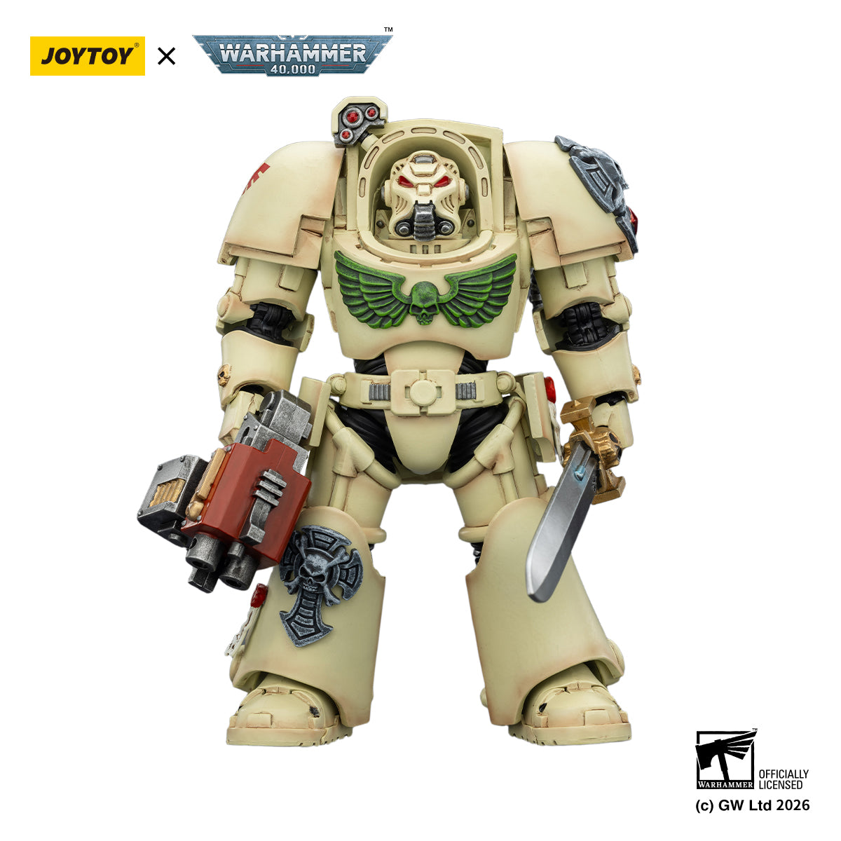 JOYTOY  Warhammer 40,000 Action Figure 1/18 Dark Angels Deathwing Terminator 1 with Power Sword and Storm Bolter model toys JT03127