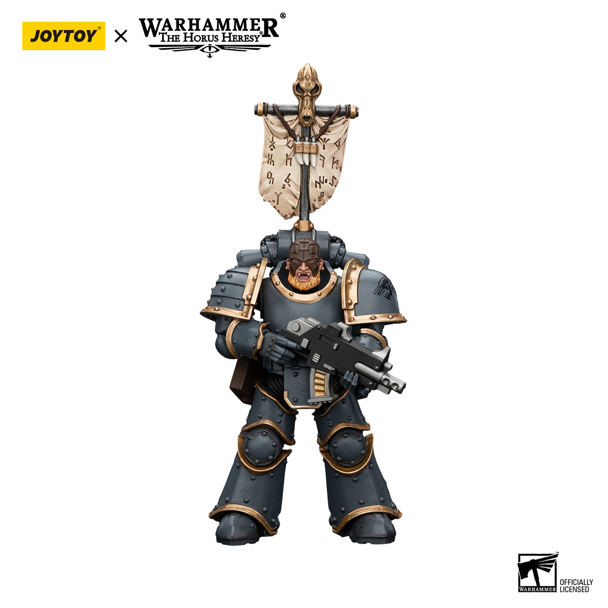 JOYTOY Action Figure 1/18 Space Wolves Grey Slayer Pack Grey Slayer With Legion Vexilla Model Birthday Gifts