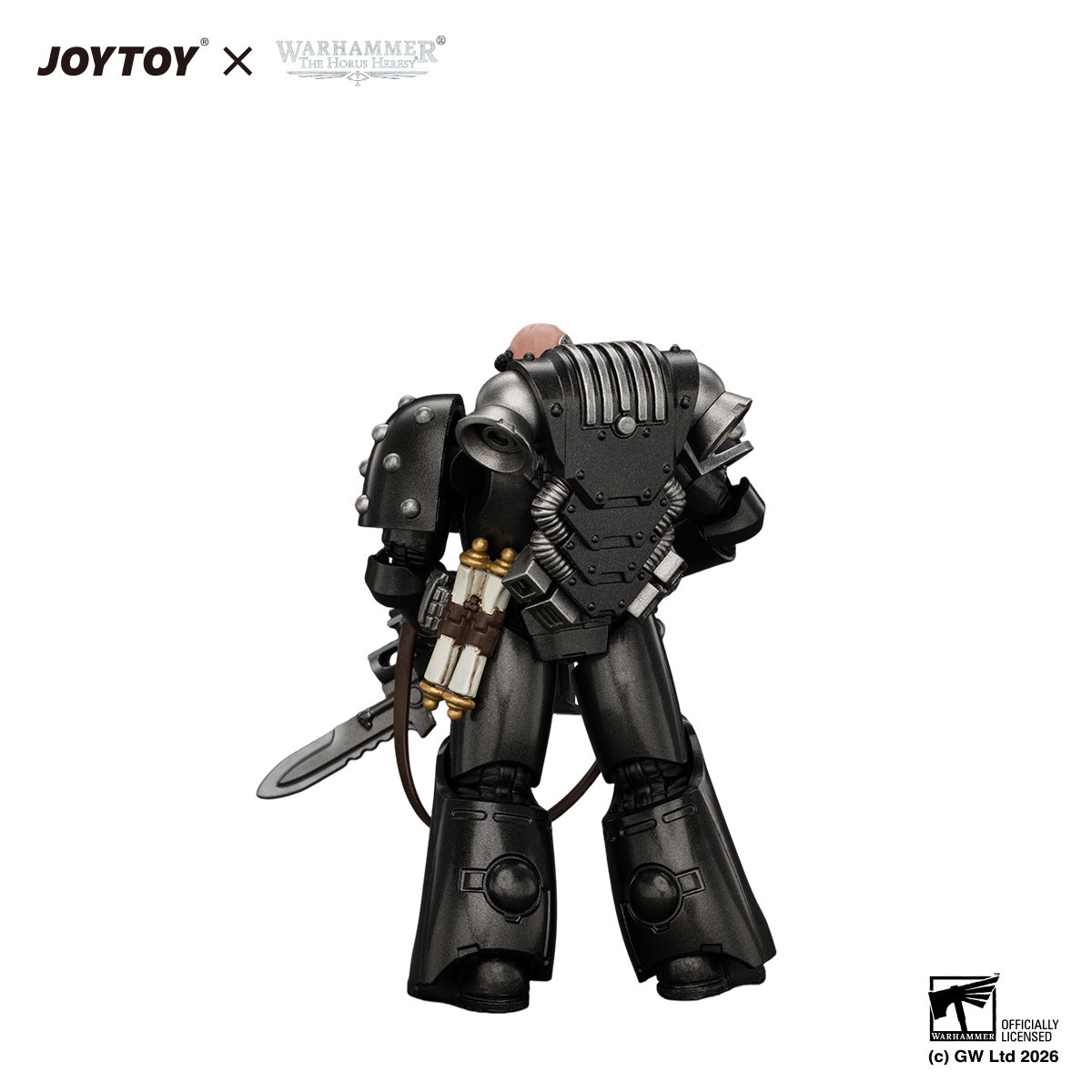 JOYTOY 1/18 Warhammer "The Horus Heresy" Action Figure Iron Hands MkVI Tactical Sergeant with Bolter, Plasma Pistol & Power sword