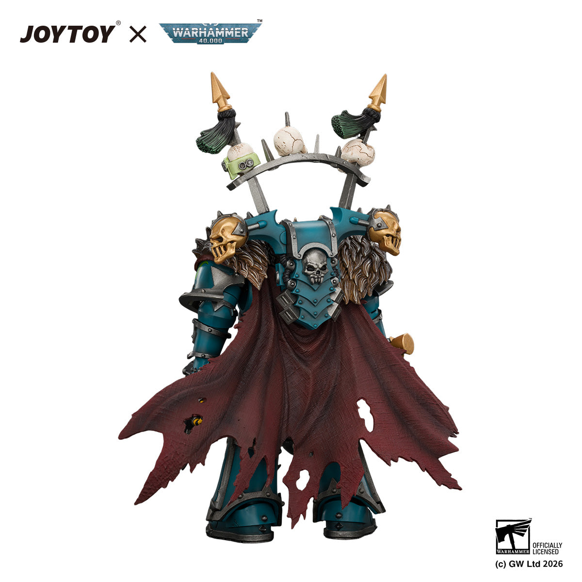 JOYTOY 1/18 Warhammer 40K Action Figure Alpha Legion Chaos Lord with Plasma Pistol and Accursed Weapon