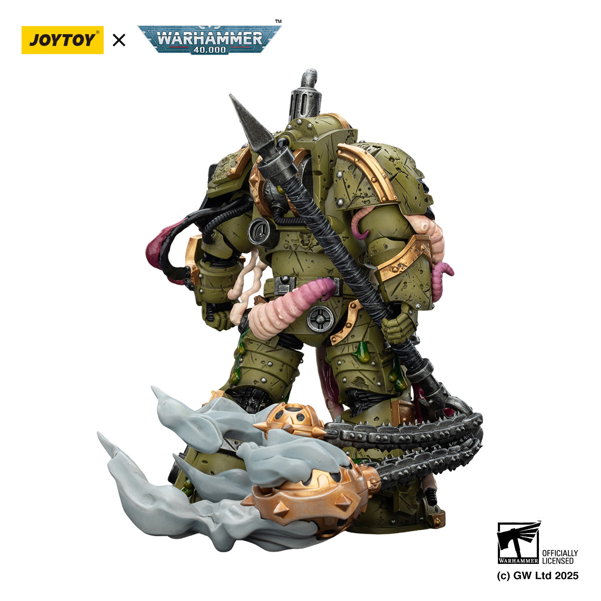 JOYTOY Warhammer 40k Action Figure 1/18 Death Guard Blightlord Terminator 2 with Flail of Corruption Assault Anime Military Model Toys