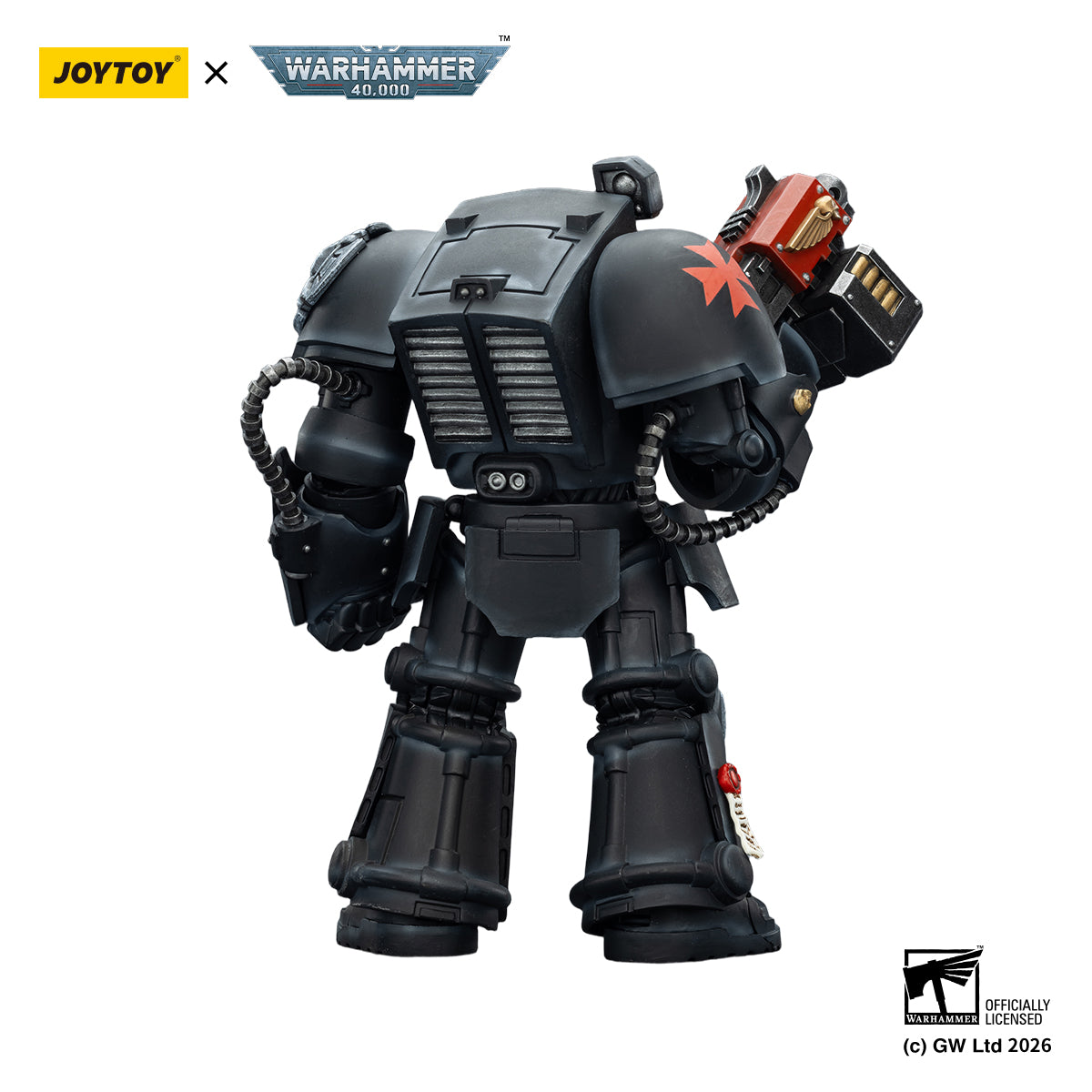 JOYTOY Warhammer 40,000 Action Figure 1/18  BlackTemplars Terminator 2 with Power Fist and Storm Bolter Model Toys JT03103