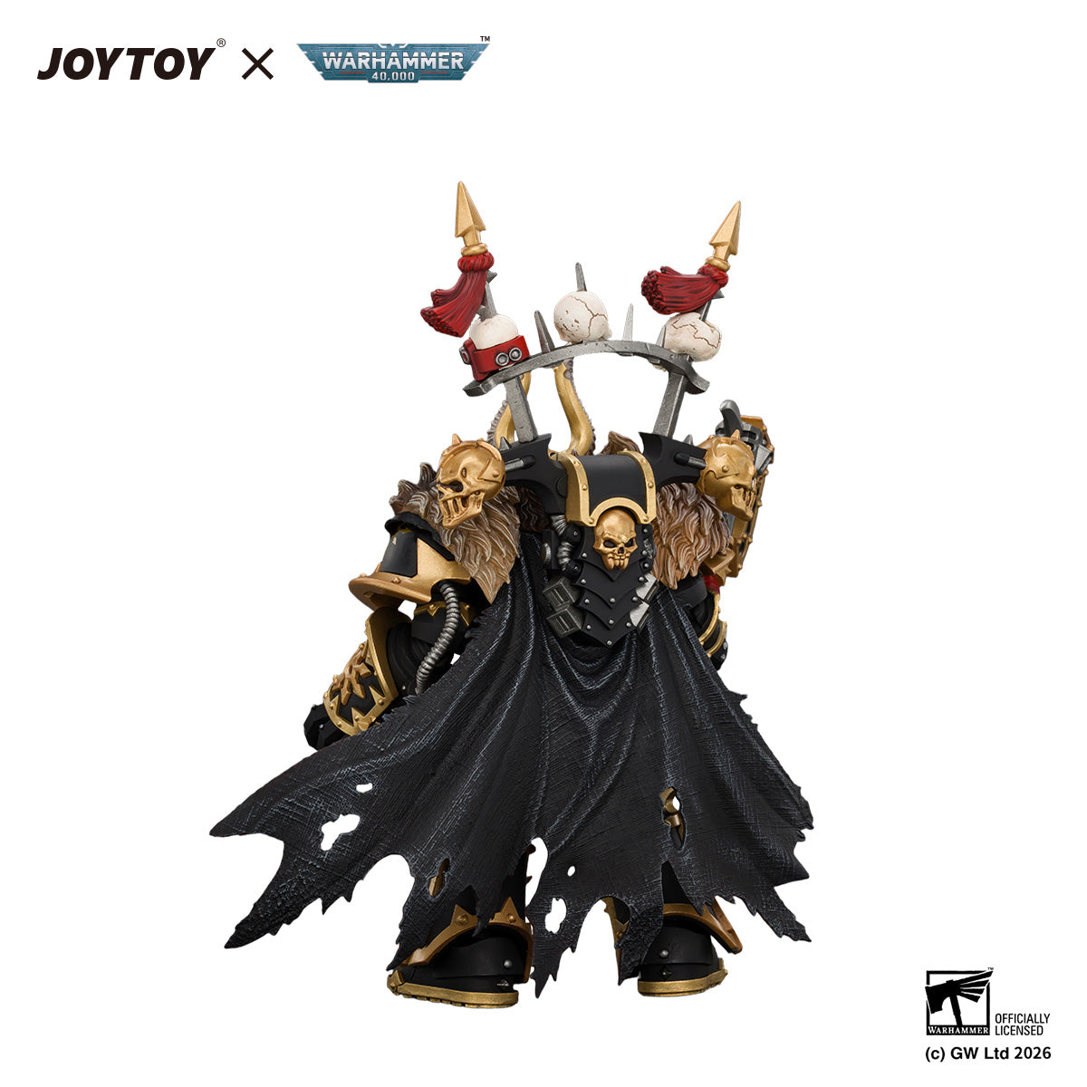 JOYTOY Warhammer 40K Action Figure  Black Legion Chaos Lord with Power Fist, Plasma Pistol and Astartes Chainblade