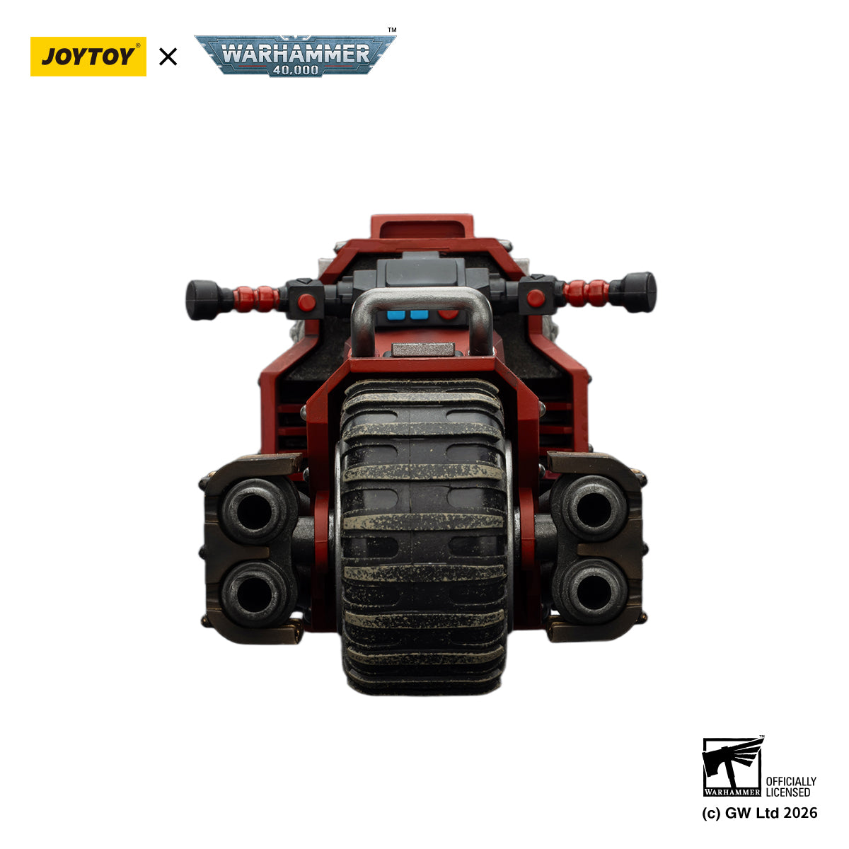 JOYTOY Warhammer 40k Action Figure 1/18 Blood Angels Raider-pattern Combat Bike with twin-linked bolt rifles Anime model toys JT03752