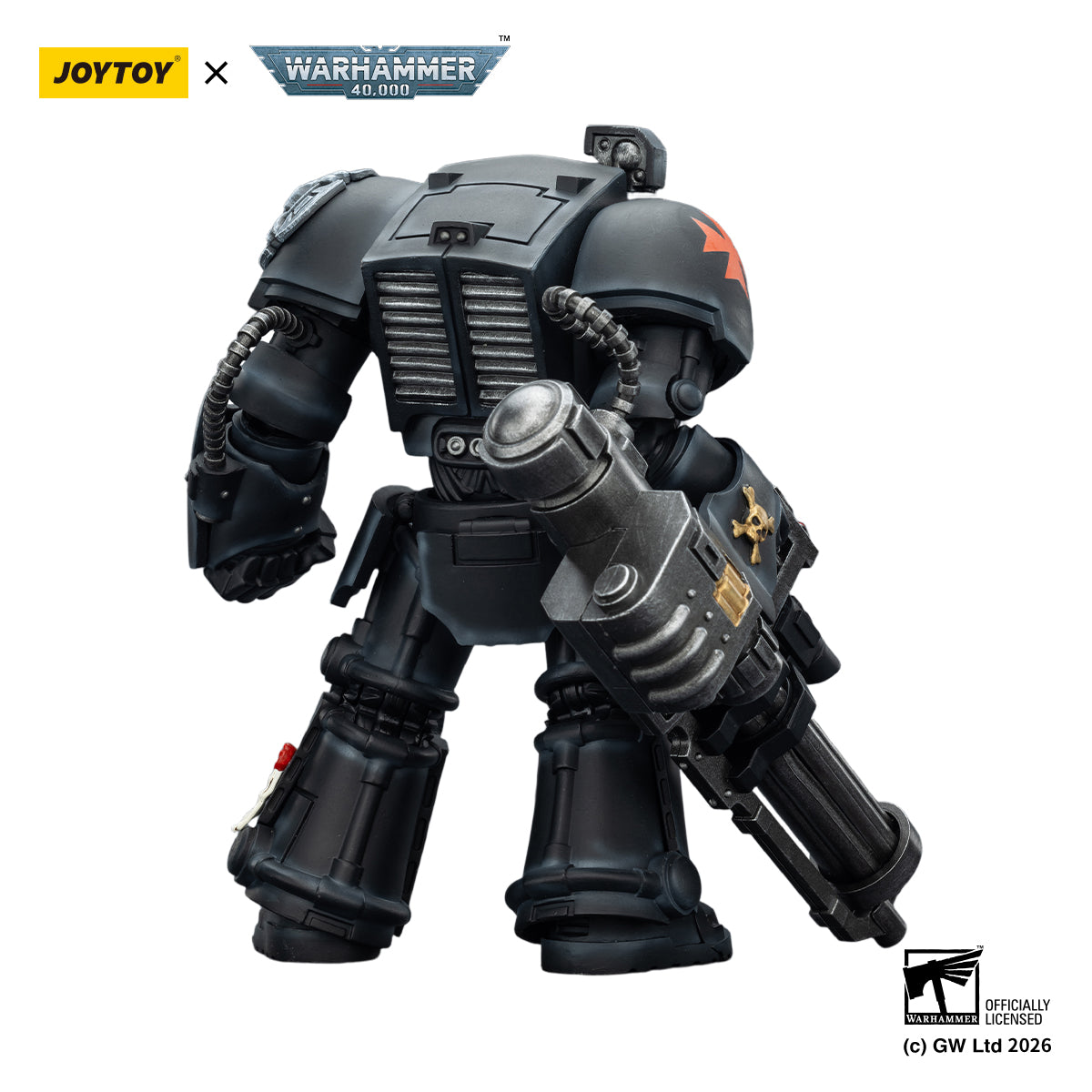 JOYTOY  Warhammer 40,000 Action Figure 1/18 Black Templars Terminator 3 with Power Fist and Assault Cannon  model toys JT03110
