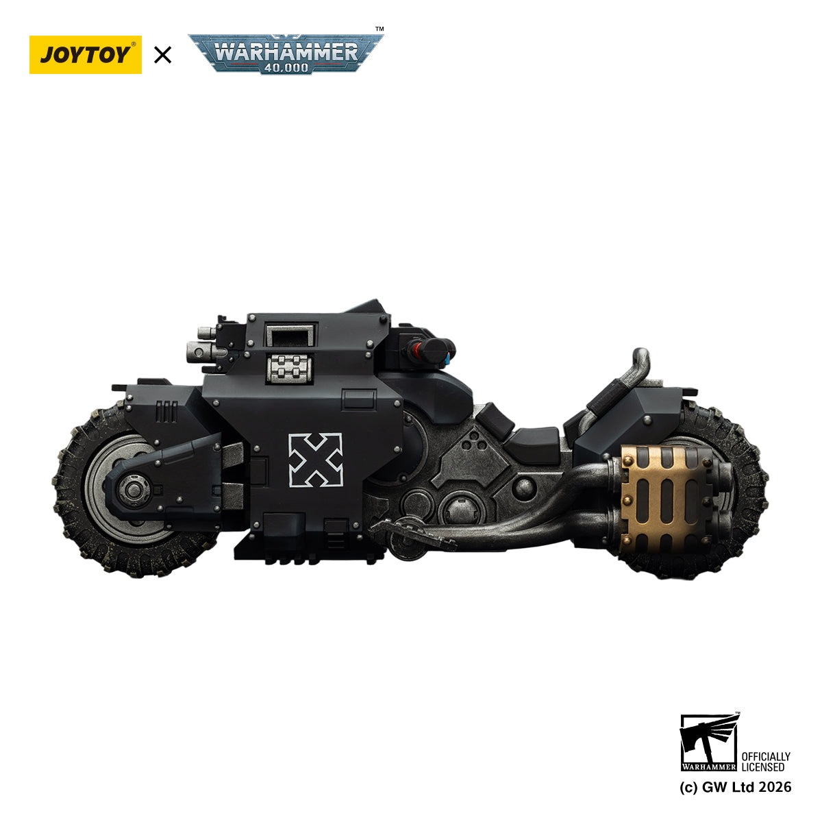 JOYTOY Raven Guard Action Figure 1/18 Raven Guard Raider-pattern Combat Bike with twin-linked bolt rifles Anime model JT03776 toys