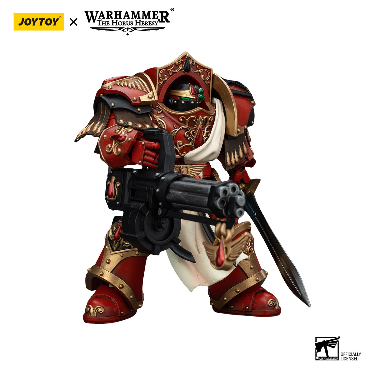 JOYTOY Action Figure 1/18Blood Angels Crimson Paladins Squad Crimson Paladin with Iliastus Assault Cannon Model Birthday Gifts 