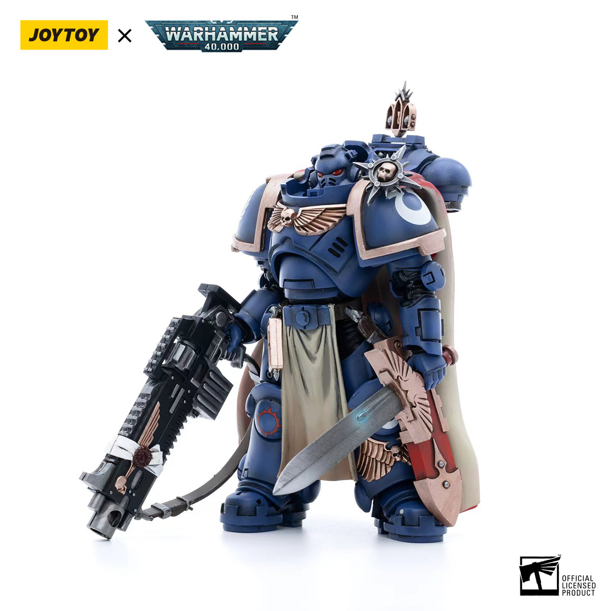[IN STOCK]JOYTOY Warhammer 40K Action Figure 1/18 Ultramarines Captain with Master-crafted Heavy Bolt rifle