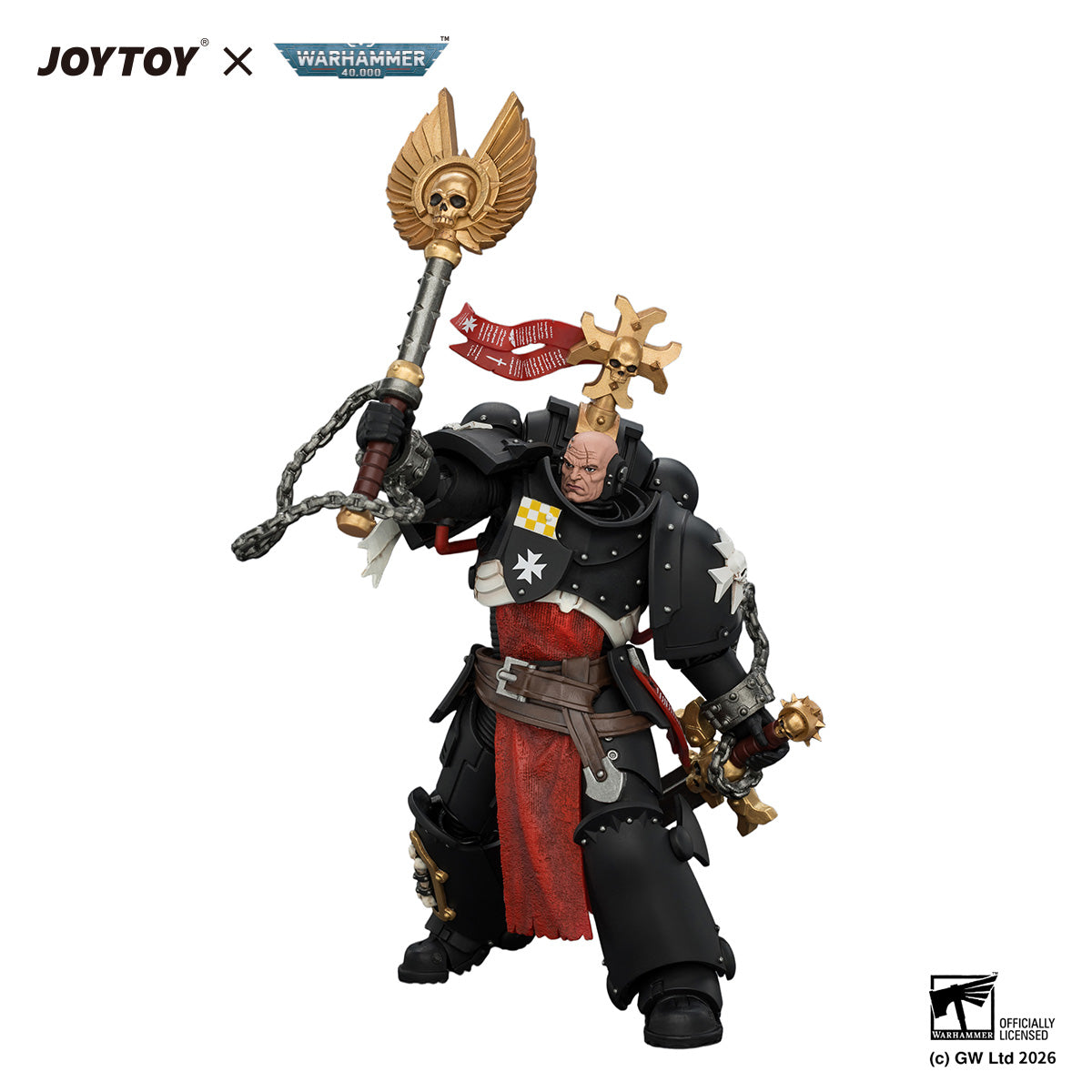 [PreOrder]JOYTOY Warhammer 40k 1/18 Action Figure Black Templars Execrator 1 with Crozius Arcanum and Master-Crafted Power Weapon