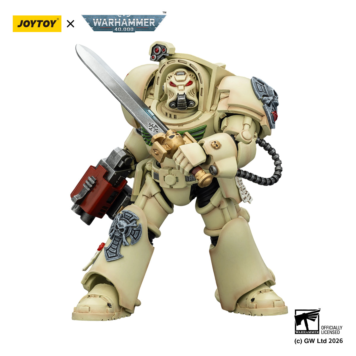 JOYTOY  Warhammer 40,000 Action Figure 1/18 Dark Angels Deathwing Terminator 1 with Power Sword and Storm Bolter model toys JT03127