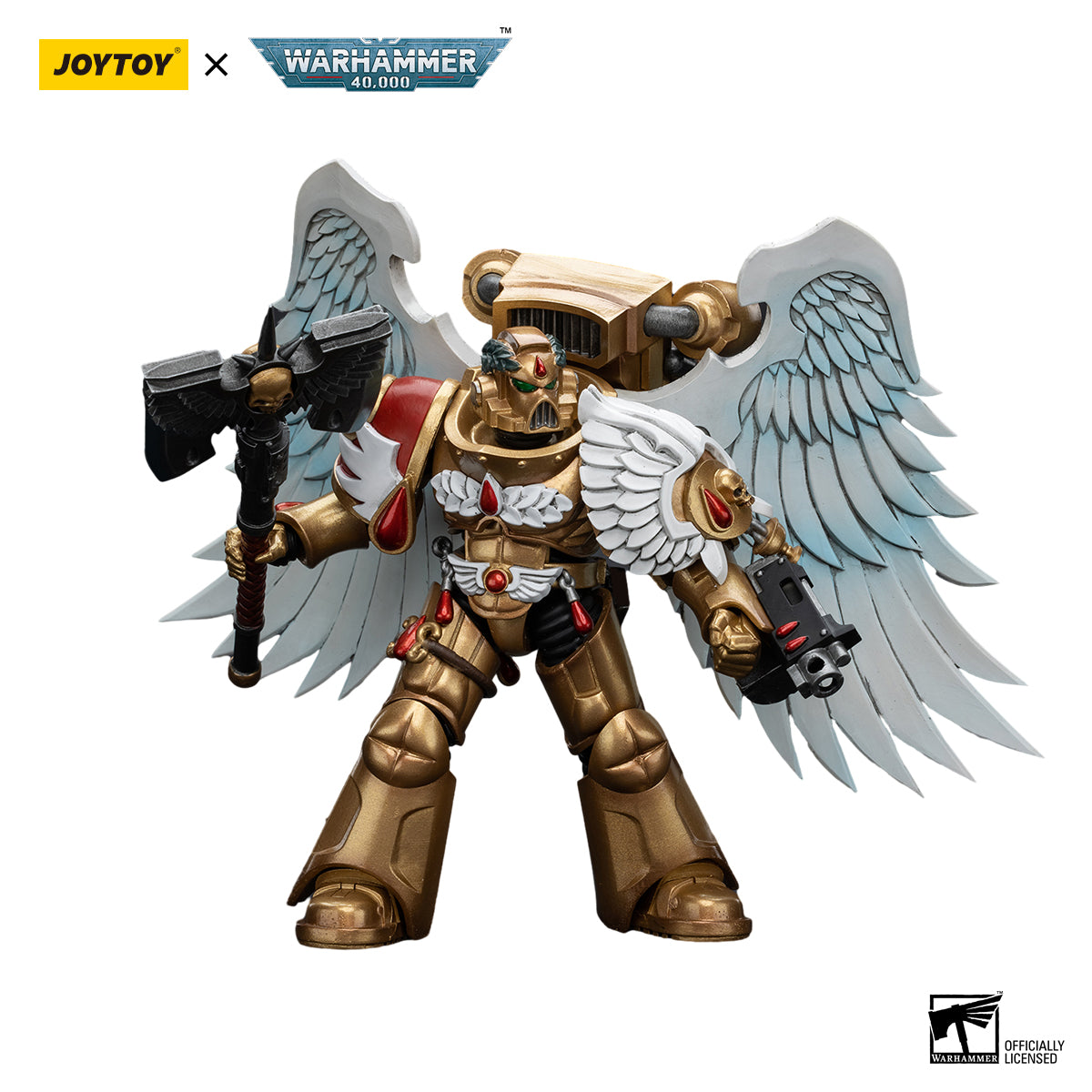 JOYTOY Action Figure 1/18 Blood Angels Sanguinary Guard with Encarmine Ax Model Birthday Gifts 