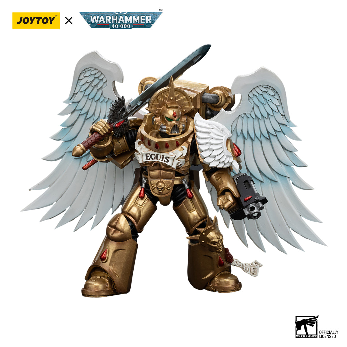 JOYTOY Action Figure 1/18 Blood Angels Sanguinary Guard with Encarmine Sword 2 Model Birthday Gifts 