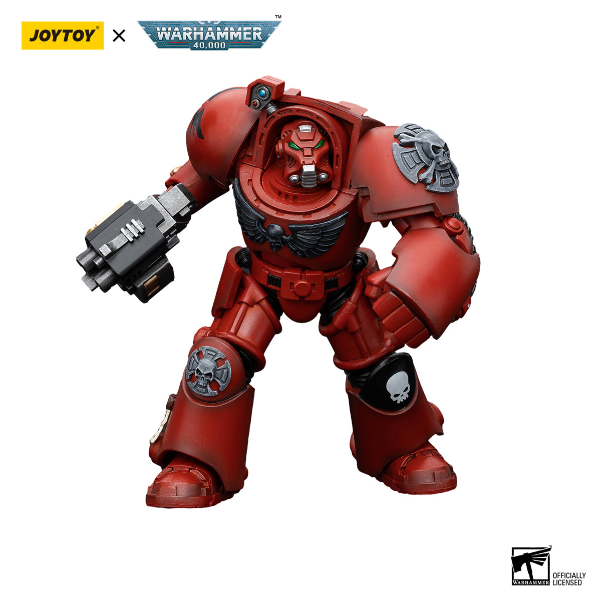 JOYTOY Action Figure 1/18 Blood Angels Terminator Squad Terminator with Storm Bolter Model Birthday Gifts 