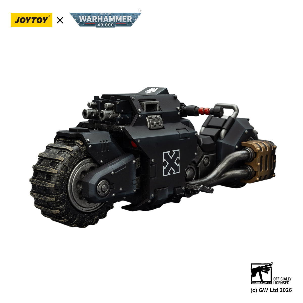 JOYTOY Raven Guard Action Figure 1/18 Raven Guard Raider-pattern Combat Bike with twin-linked bolt rifles Anime model JT03776 toys