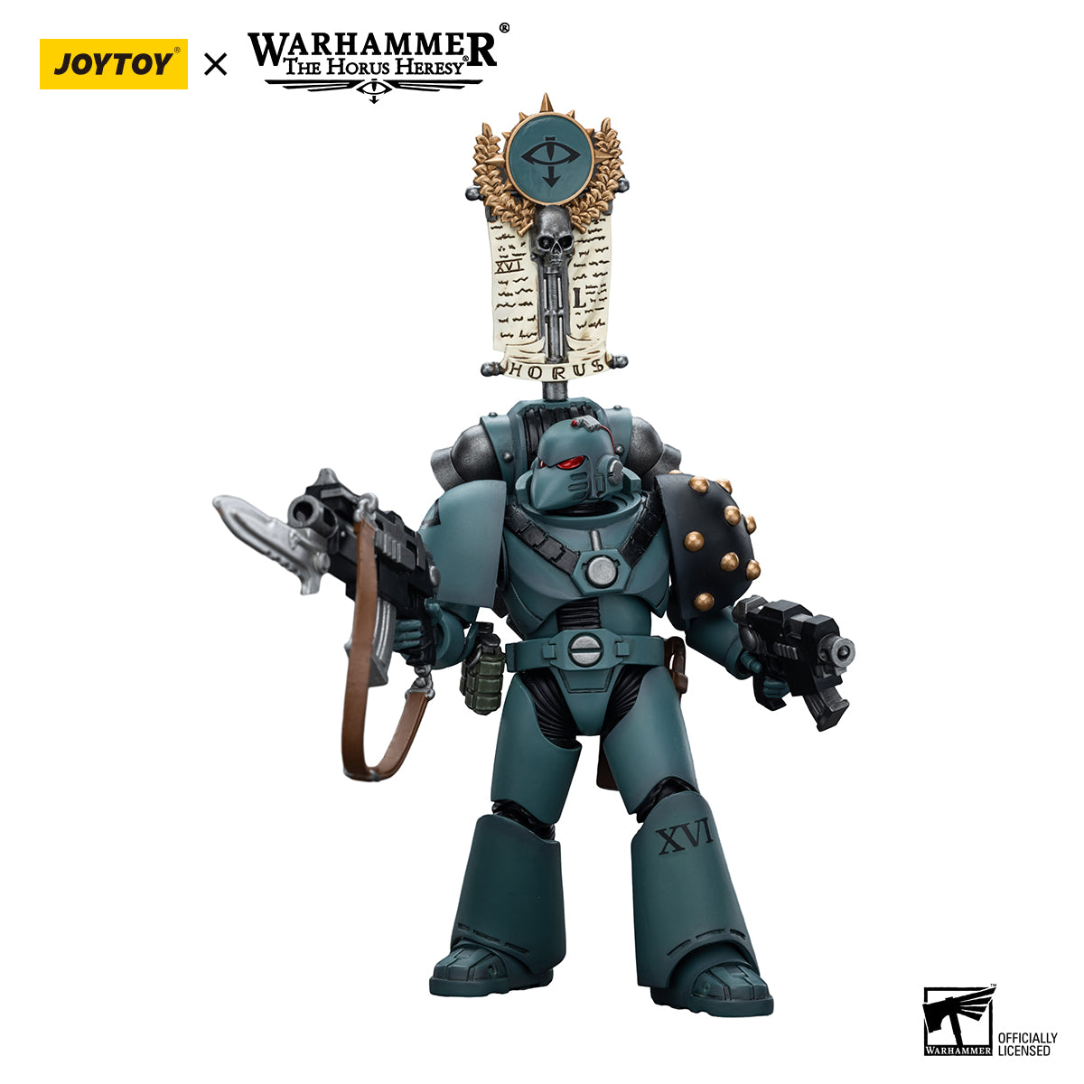 JOYTOY Action Figure 1/18 Sons of Horus MKVI Tactical Squad Legionary with Legion Vexilla Model Birthday Gifts 