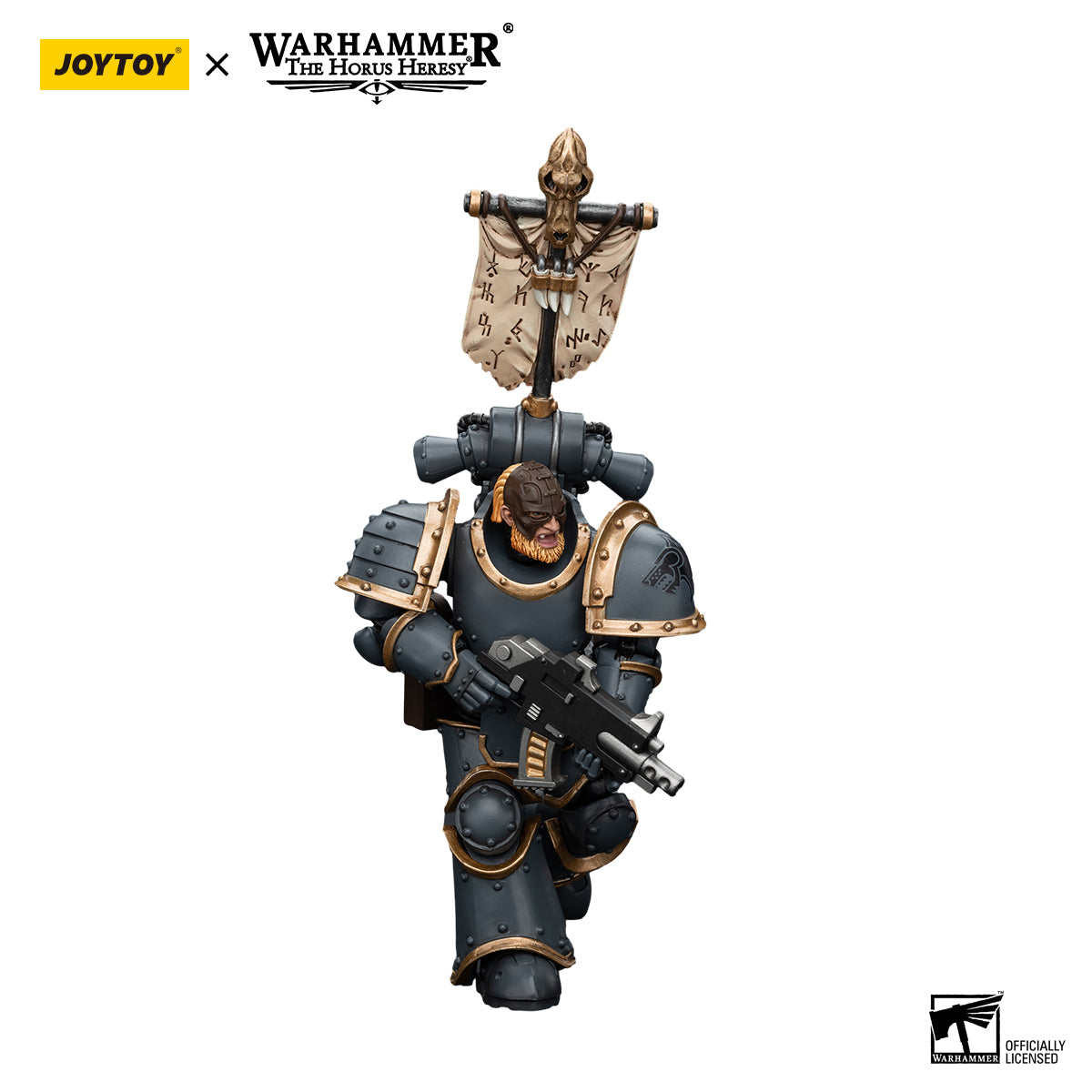 JOYTOY Action Figure 1/18 Space Wolves Grey Slayer Pack Grey Slayer With Legion Vexilla Model Birthday Gifts