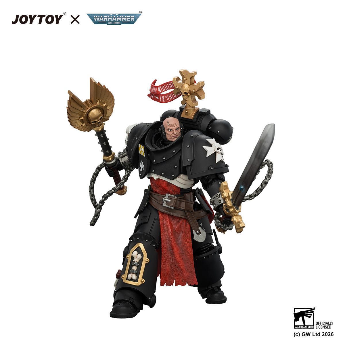 [PreOrder]JOYTOY Warhammer 40k 1/18 Action Figure Black Templars Execrator 1 with Crozius Arcanum and Master-Crafted Power Weapon