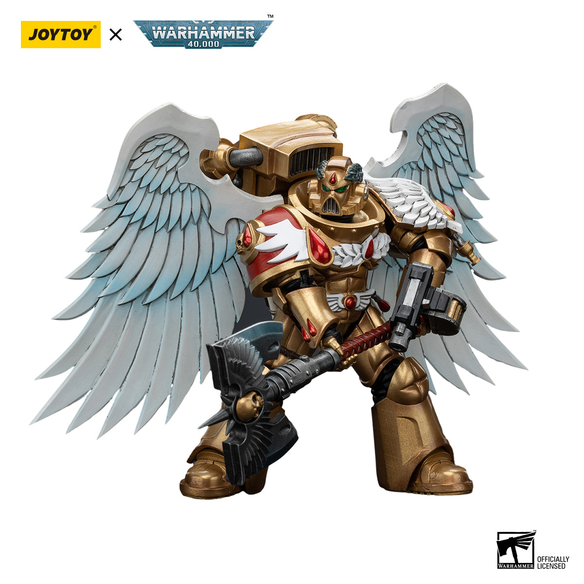 JOYTOY Action Figure 1/18 Blood Angels Sanguinary Guard with Encarmine Ax Model Birthday Gifts 