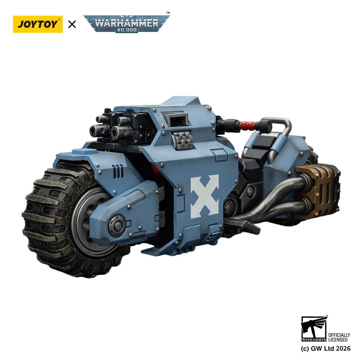 JOYTOY Space Wolves Action Figure 1/18 Space Wolves Raider-pattern Combat Bike with twin-linked bolt rifles Anime model toys Anime model toys JT03769