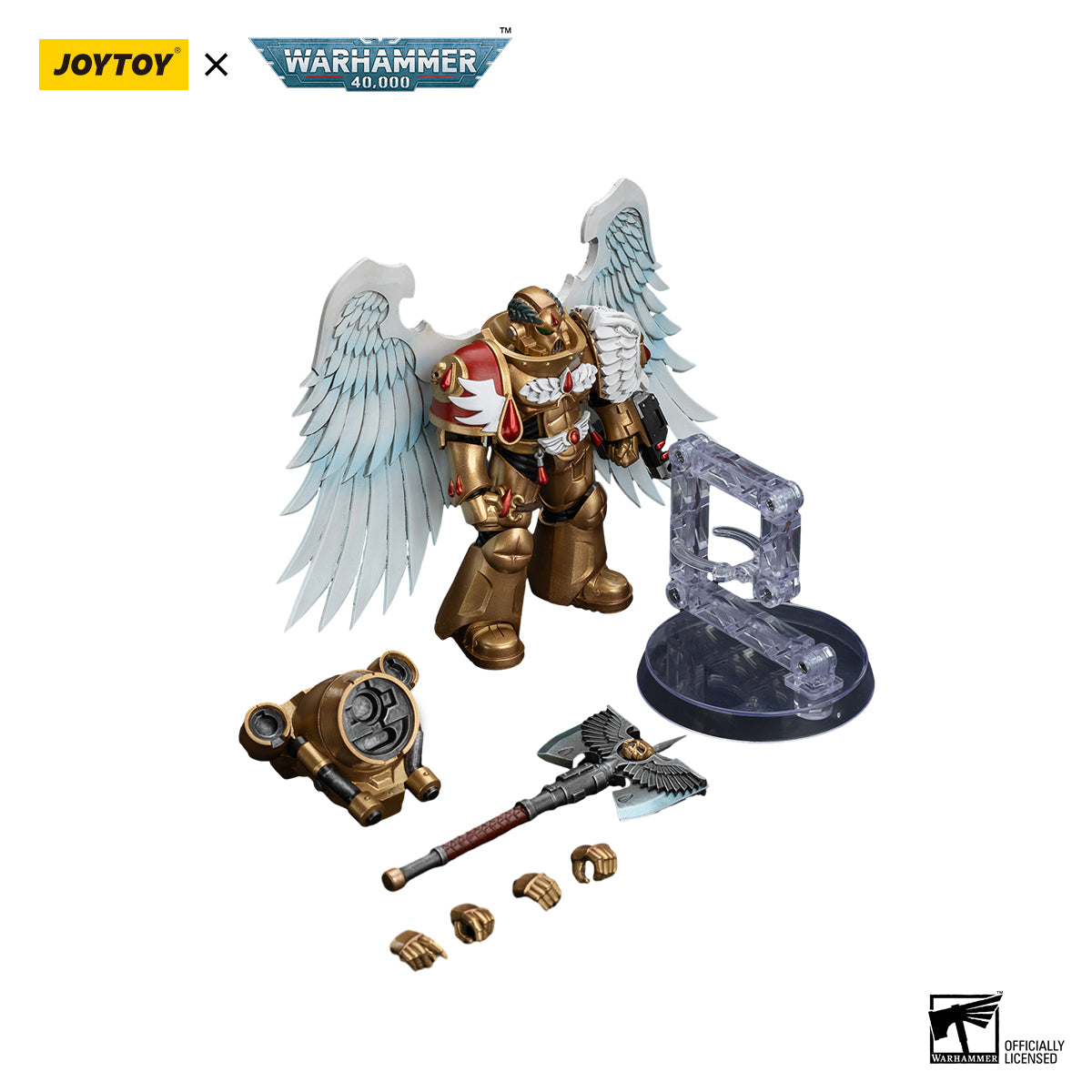 JOYTOY Action Figure 1/18 Blood Angels Sanguinary Guard with Encarmine Ax Model Birthday Gifts 