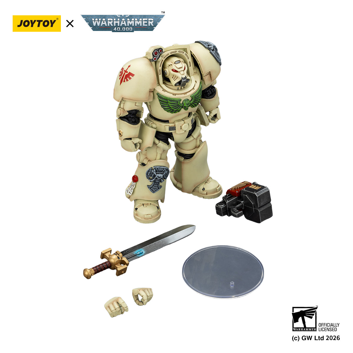 JOYTOY  Warhammer 40,000 Action Figure 1/18 Dark Angels Deathwing Terminator 1 with Power Sword and Storm Bolter model toys JT03127