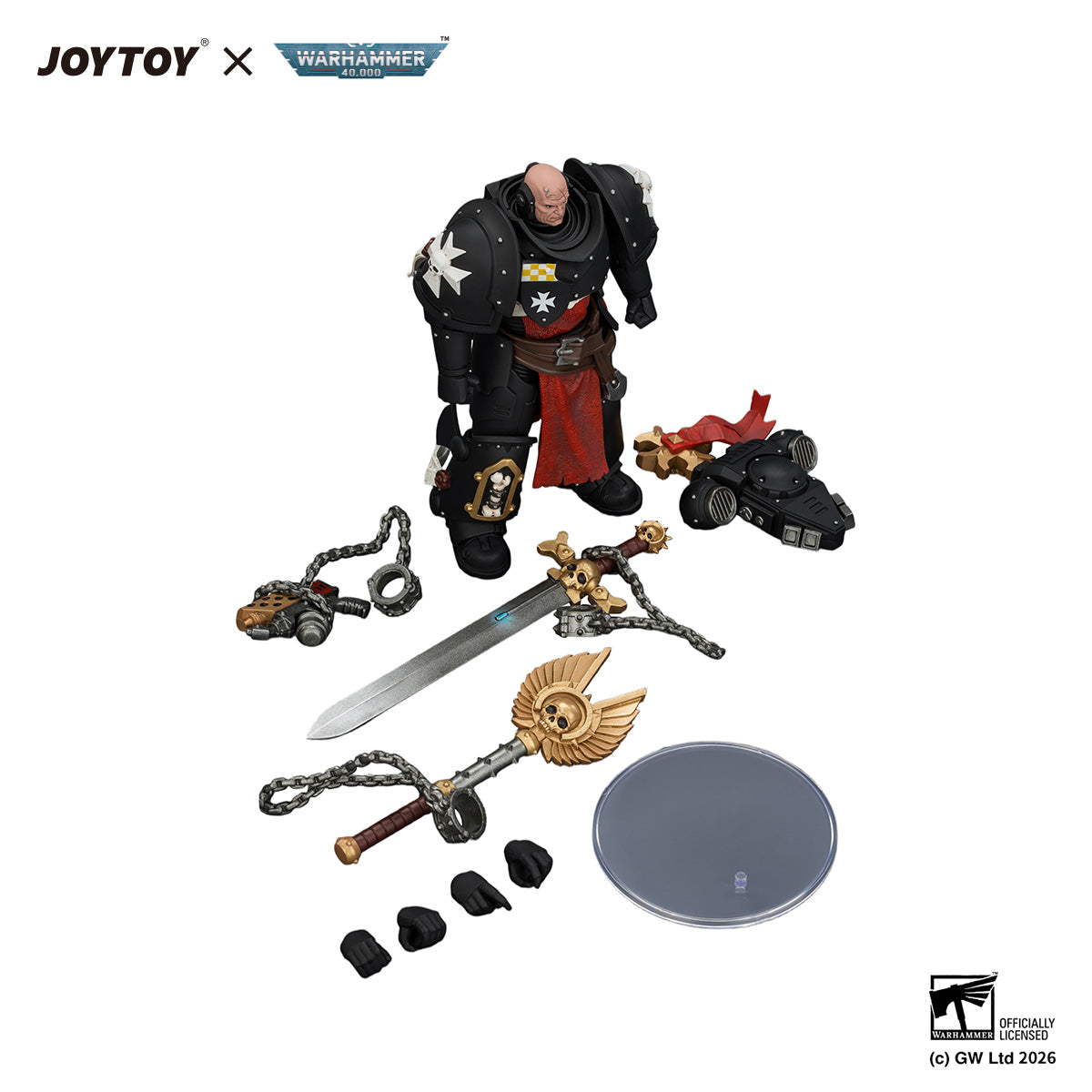 [PreOrder]JOYTOY Warhammer 40k 1/18 Action Figure Black Templars Execrator 1 with Crozius Arcanum and Master-Crafted Power Weapon