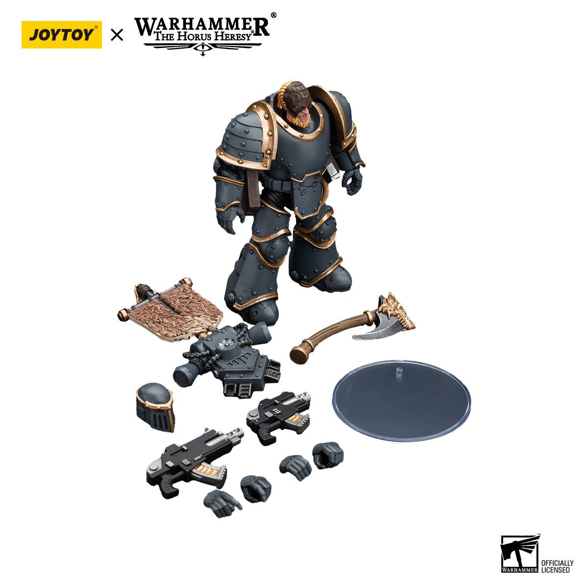 JOYTOY Action Figure 1/18 Space Wolves Grey Slayer Pack Grey Slayer With Legion Vexilla Model Birthday Gifts