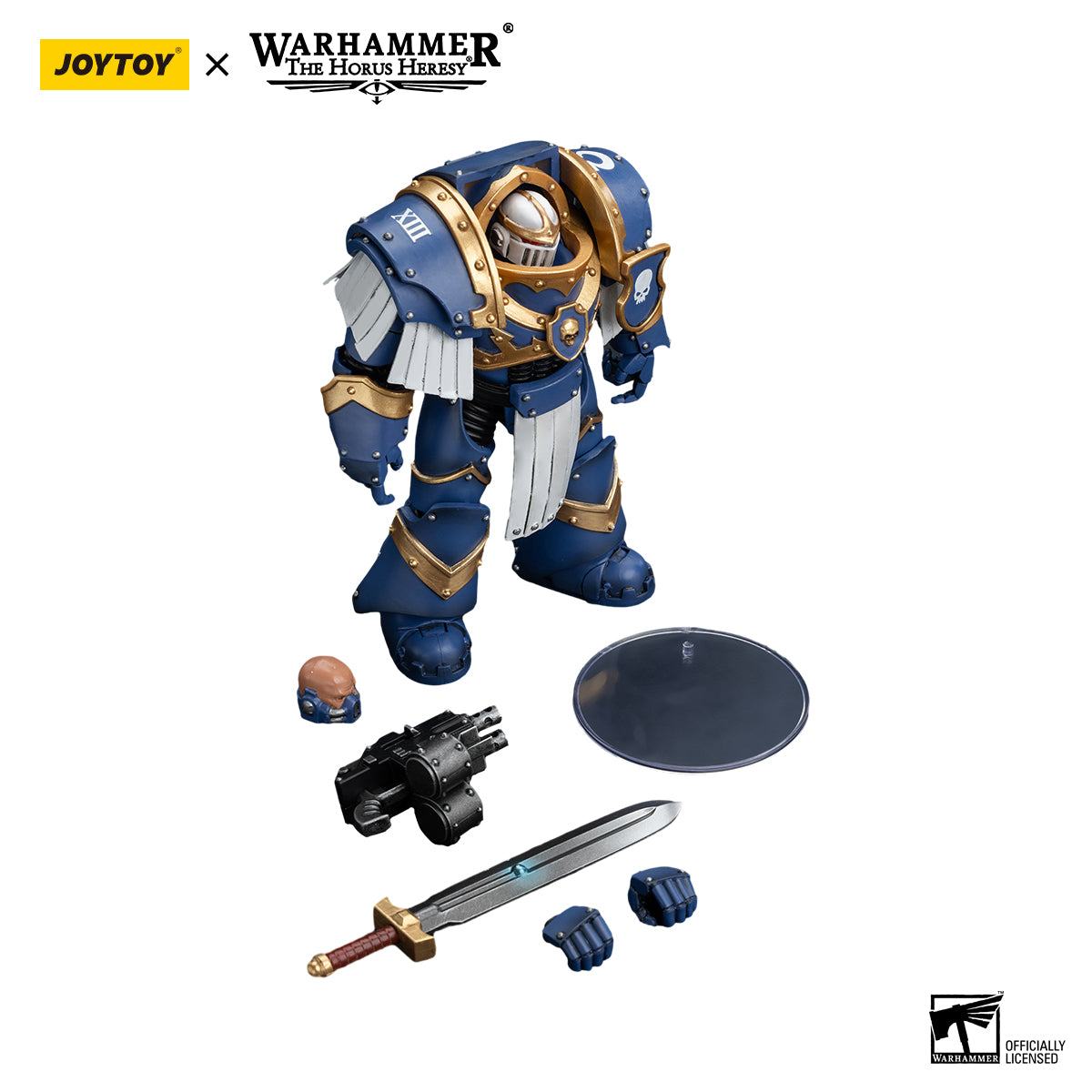 JOYTOY Action Figure 1/18 Ultramarines Cataphractii Terminator Squad Sergeant with Power Sword Model Birthday Gifts 