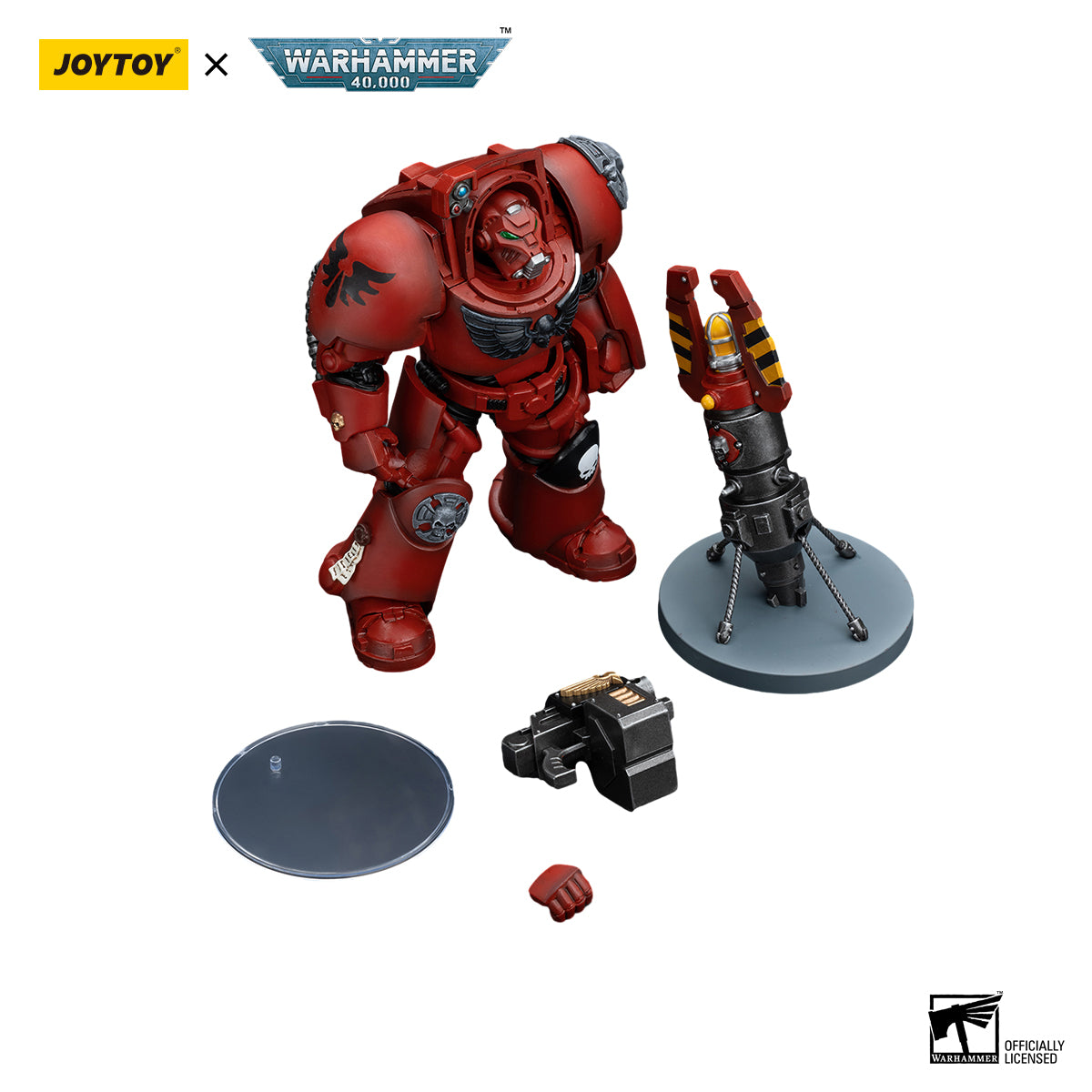 JOYTOY Action Figure 1/18 Blood Angels Terminator Squad Terminator with Storm Bolter Model Birthday Gifts 
